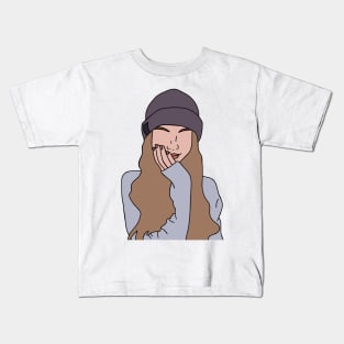 RELAXED GIRL BEANIE Kids T-Shirt